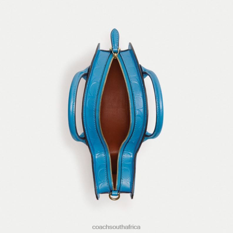 Coach Women FISH BAG IN SIGNATURE LEATHER B4/BLUE 4ZRDJ238