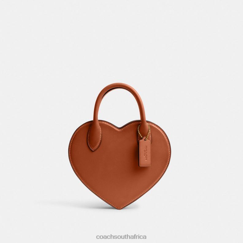 Coach Women HEART BAG IN REGENERATIVE LEATHER B4/Burnished Amber 4ZRDJ232