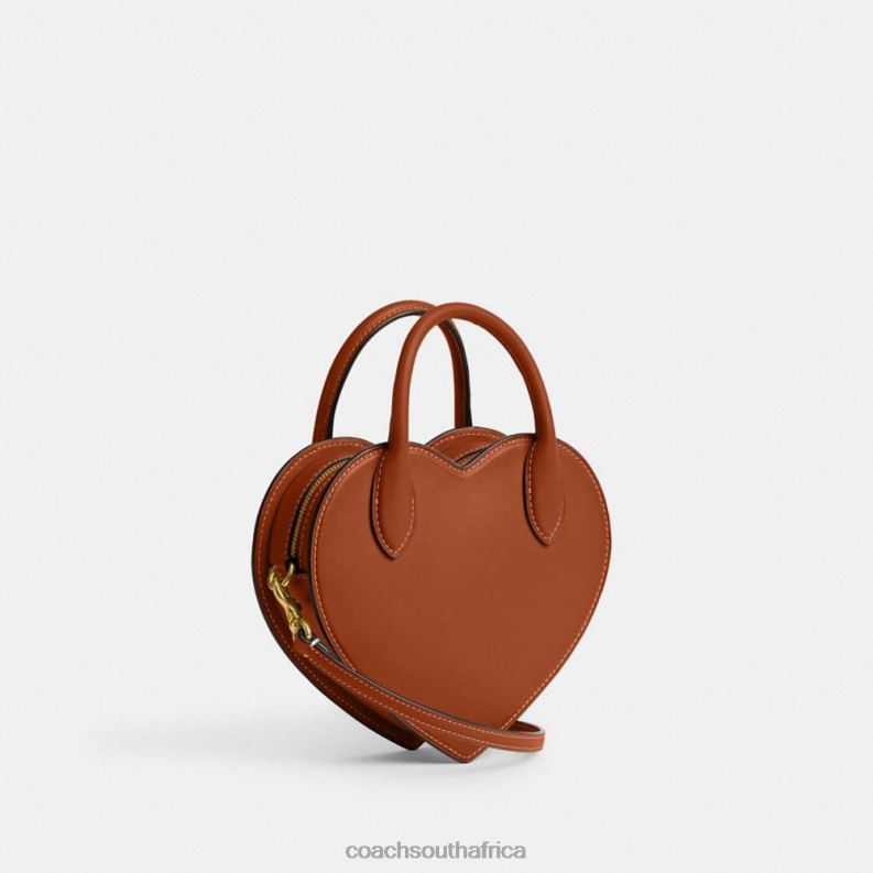 Coach Women HEART BAG IN REGENERATIVE LEATHER B4/Burnished Amber 4ZRDJ232