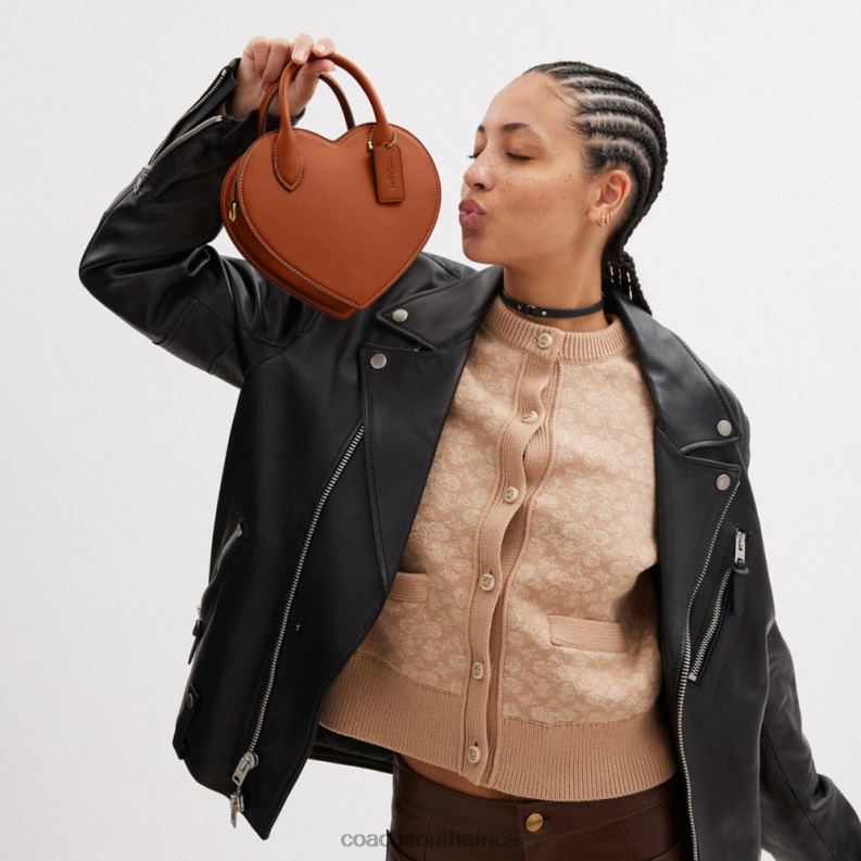 Coach Women HEART BAG IN REGENERATIVE LEATHER B4/Burnished Amber 4ZRDJ232