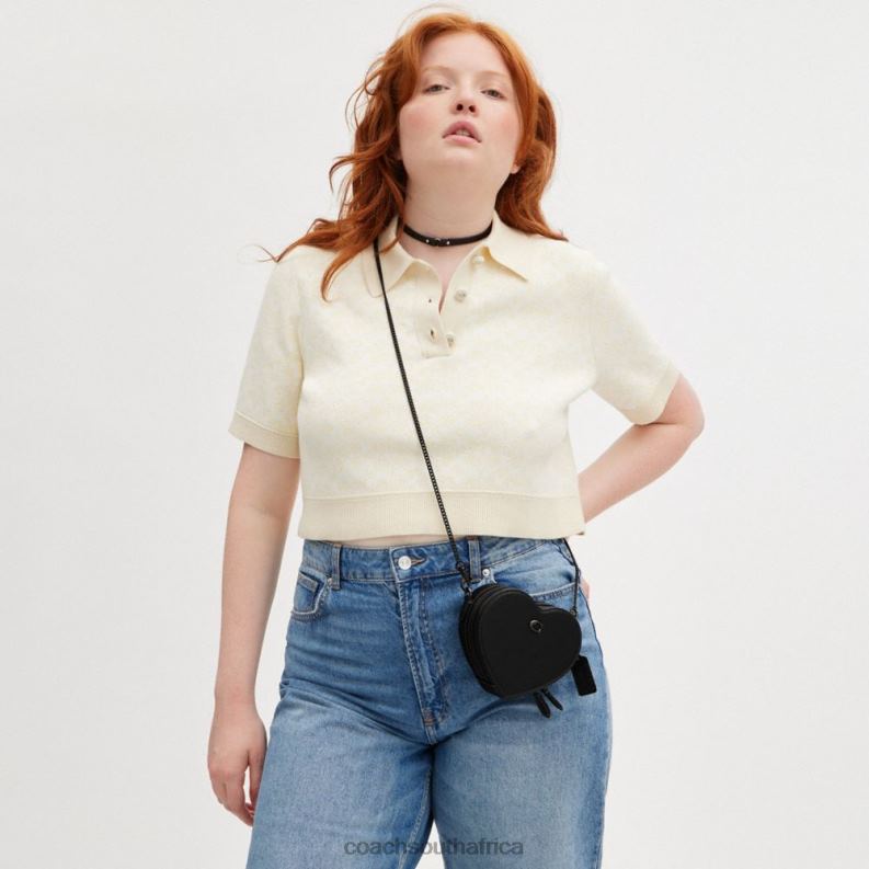 Coach Women HEART CROSSBODY 14 V5/Black 4ZRDJ211