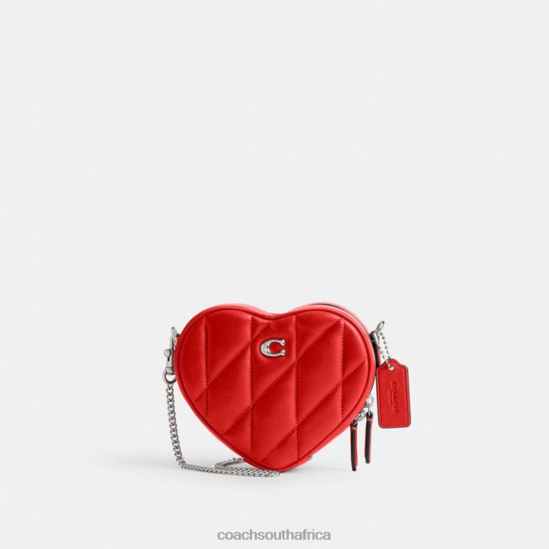 Coach Women HEART CROSSBODY 14 WITH PILLOW QUILTING LH/Sport Red 4ZRDJ202
