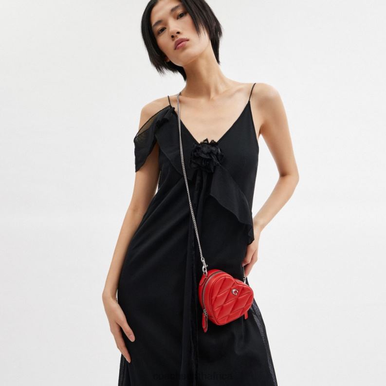 Coach Women HEART CROSSBODY 14 WITH PILLOW QUILTING LH/Sport Red 4ZRDJ202