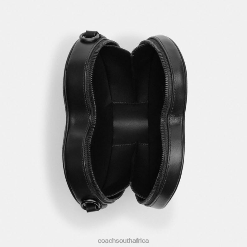 Coach Women HEART CROSSBODY IN SIGNATURE CANVAS MW/Charcoal/Black 4ZRDJ205