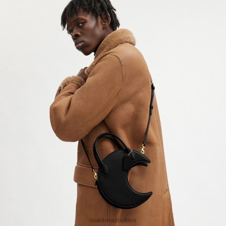 Coach Women MOON BAG IN REGENERATIVE LEATHER B4/BLACK 4ZRDJ237