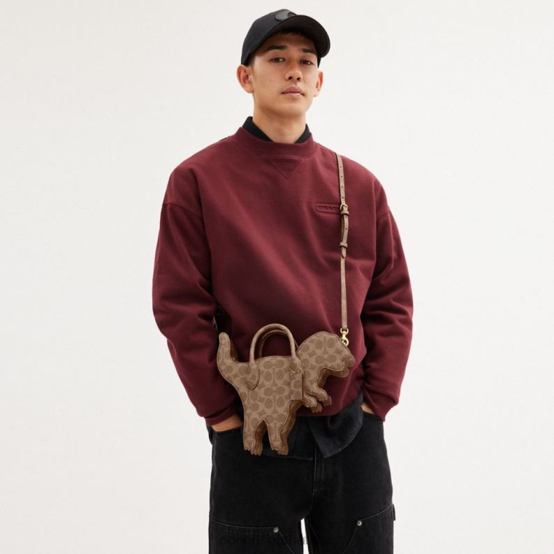 Coach Women REXY BAG IN SIGNATURE CANVAS B4/Tan Rust 4ZRDJ231