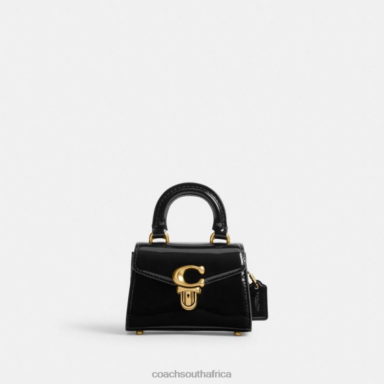 Coach Women SAMMY TOP HANDLE 12 IN SIGNATURE LEATHER B4/BLACK 4ZRDJ212