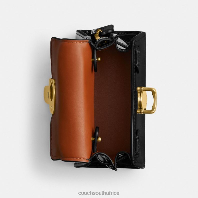 Coach Women SAMMY TOP HANDLE 12 IN SIGNATURE LEATHER B4/BLACK 4ZRDJ212