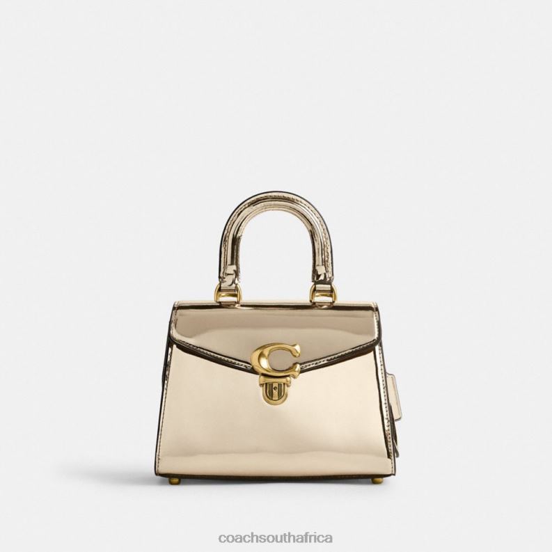 Coach Women SAMMY TOP HANDLE 21 IN SILVER METALLIC B4/Gold 4ZRDJ209