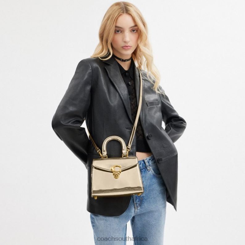 Coach Women SAMMY TOP HANDLE 21 IN SILVER METALLIC B4/Gold 4ZRDJ209