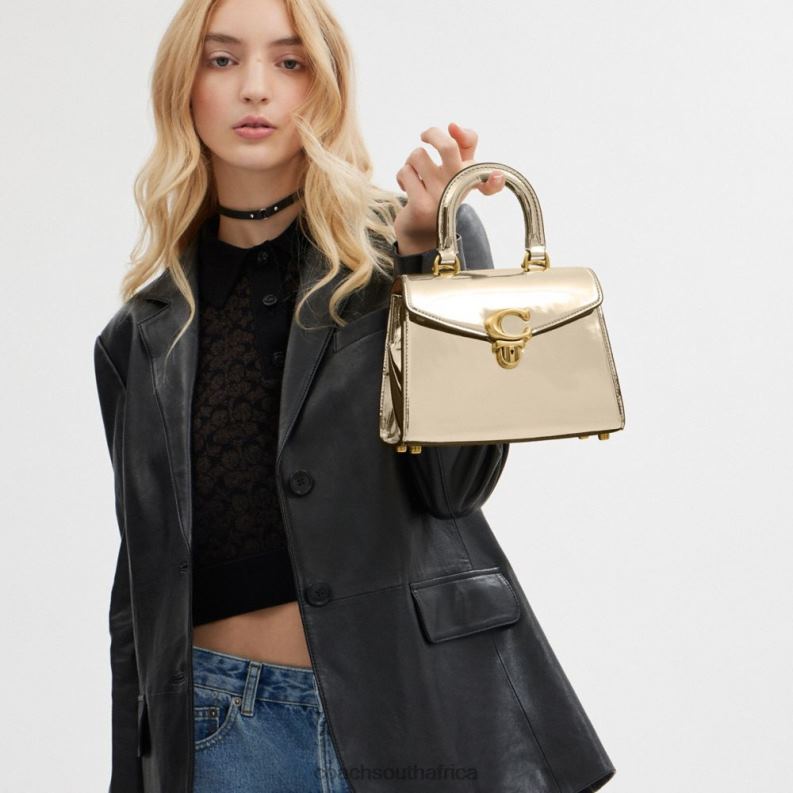 Coach Women SAMMY TOP HANDLE 21 IN SILVER METALLIC B4/Gold 4ZRDJ209