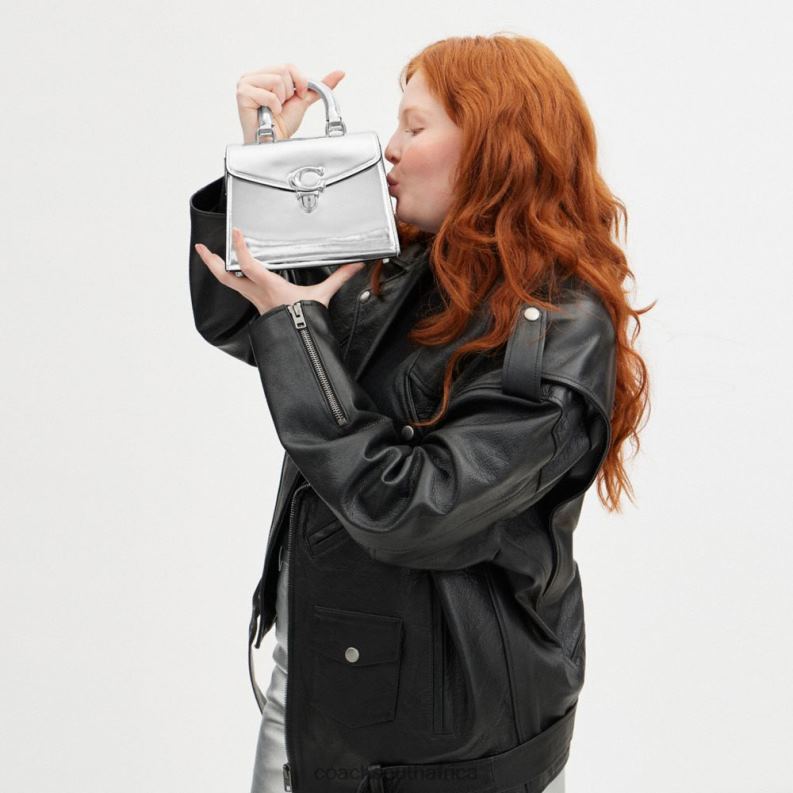 Coach Women SAMMY TOP HANDLE 21 IN SILVER METALLIC LH/Silver 4ZRDJ230