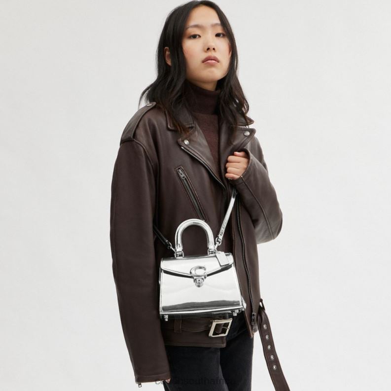 Coach Women SAMMY TOP HANDLE 21 IN SILVER METALLIC LH/Silver 4ZRDJ230