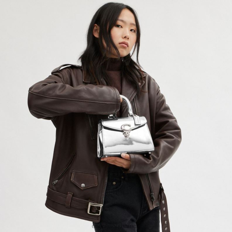 Coach Women SAMMY TOP HANDLE 21 IN SILVER METALLIC LH/Silver 4ZRDJ230