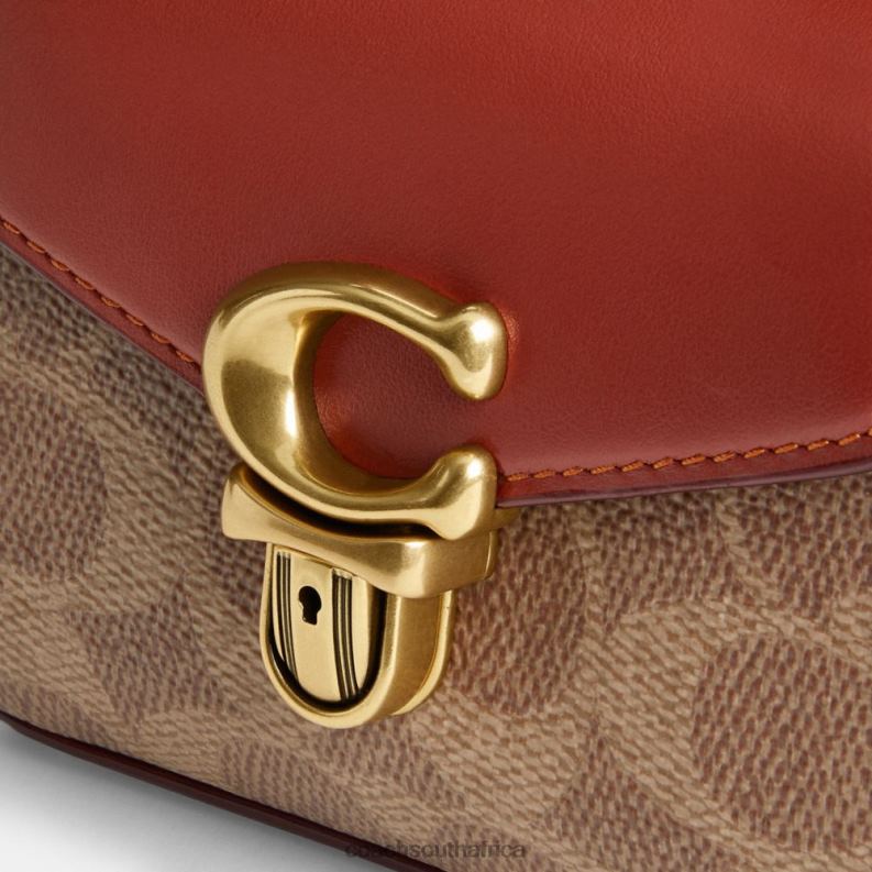 Coach Women SAMMY TOP HANDLE IN SIGNATURE CANVAS B4/Tan Rust 4ZRDJ210