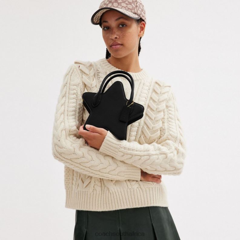 Coach Women STAR BAG IN REGENERATIVE LEATHER B4/BLACK 4ZRDJ208