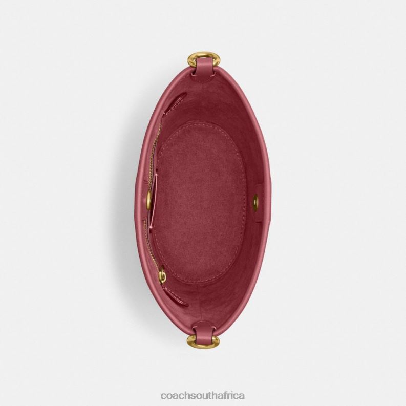 Coach Women DAKOTA BUCKET BAG 16 WITH BRAID B4/ROUGE 4ZRDJ15