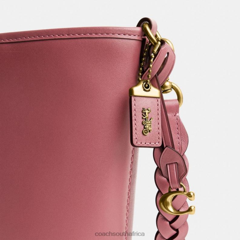 Coach Women DAKOTA BUCKET BAG 16 WITH BRAID B4/ROUGE 4ZRDJ15