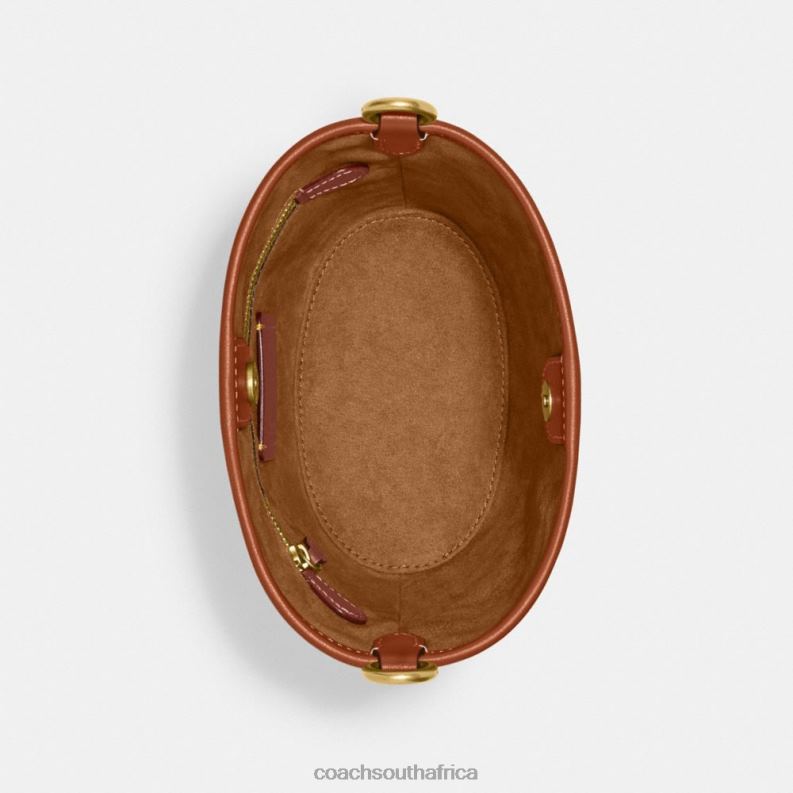 Coach Women DAKOTA BUCKET BAG 16 WITH HORSE AND CARRIAGE PRINT B4/Chalk Burnished Amber 4ZRDJ20