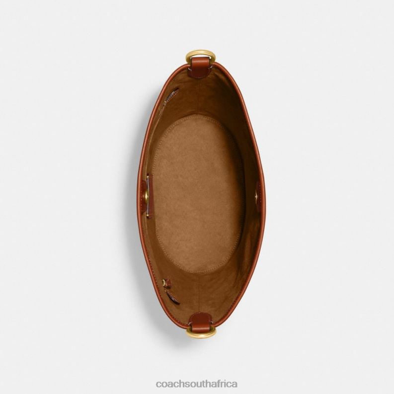 Coach Women DAKOTA BUCKET BAG WITH HORSE AND CARRIAGE PRINT B4/Chalk Burnished Amber 4ZRDJ23