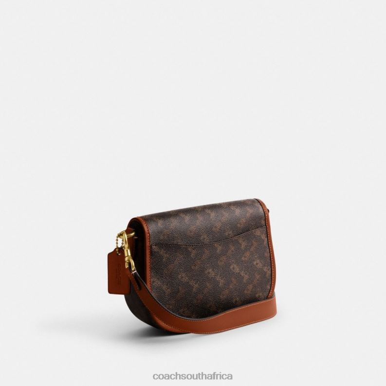 Coach Women HARLEY CROSSBODY BAG WITH HORSE AND CARRIAGE PRINT B4/Truffle Burnished Amber 4ZRDJ24