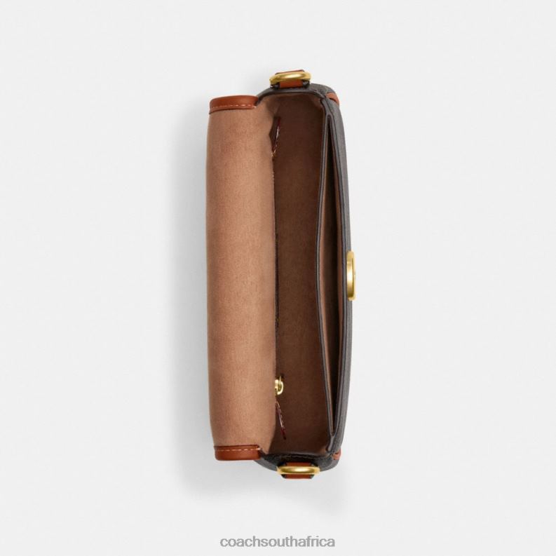 Coach Women HARLEY CROSSBODY BAG WITH HORSE AND CARRIAGE PRINT B4/Truffle Burnished Amber 4ZRDJ24