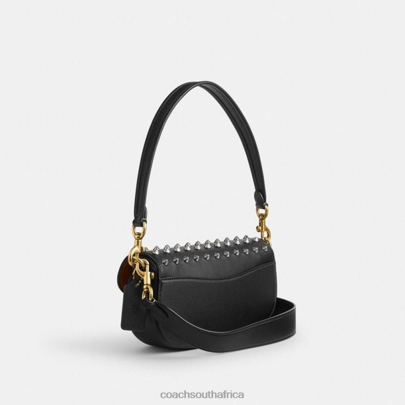 Coach Women HARLEY SHOULDER BAG 23 WITH STUDS B4/BLACK 4ZRDJ31