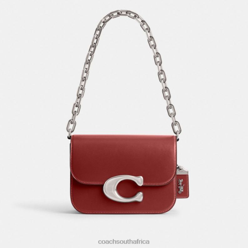 Coach Women IDOL BAG LH/Enamel Red 4ZRDJ51
