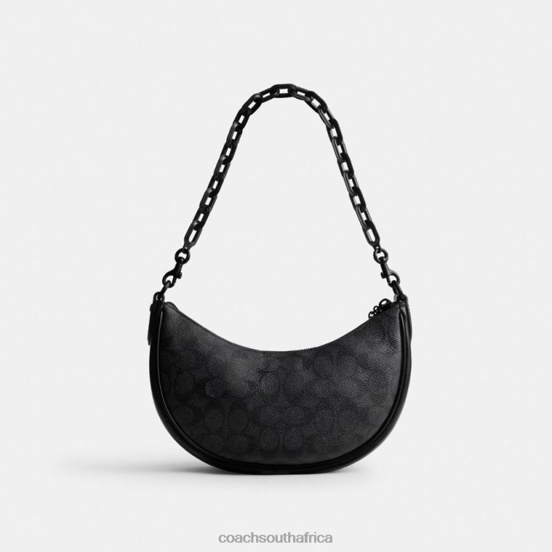Coach Women MIRA SHOULDER BAG IN SIGNATURE CANVAS MW/Charcoal/Black 4ZRDJ52