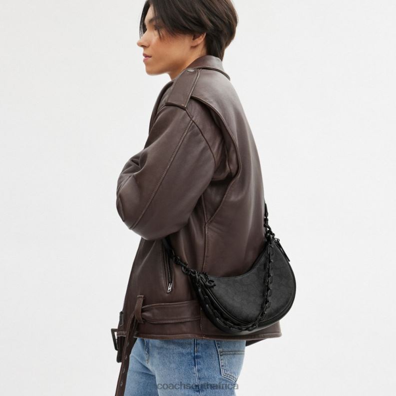 Coach Women MIRA SHOULDER BAG IN SIGNATURE CANVAS MW/Charcoal/Black 4ZRDJ52