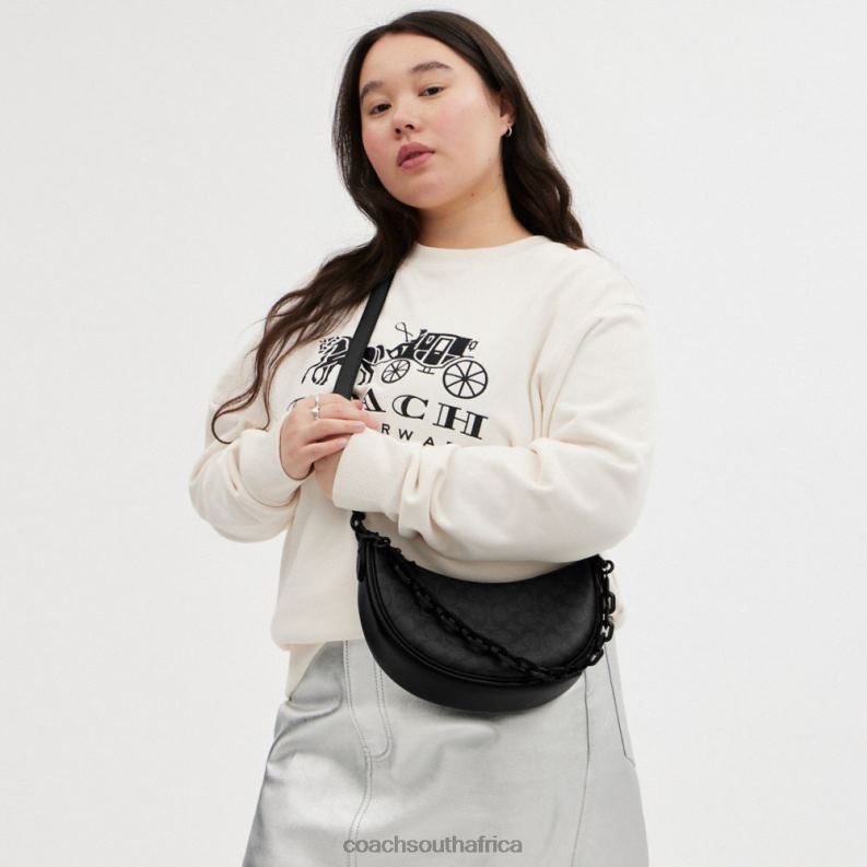 Coach Women MIRA SHOULDER BAG IN SIGNATURE CANVAS MW/Charcoal/Black 4ZRDJ52