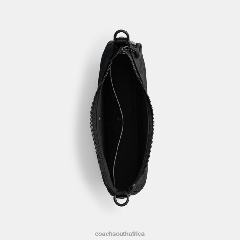 Coach Women MIRA SHOULDER BAG IN SIGNATURE CANVAS MW/Charcoal/Black 4ZRDJ52