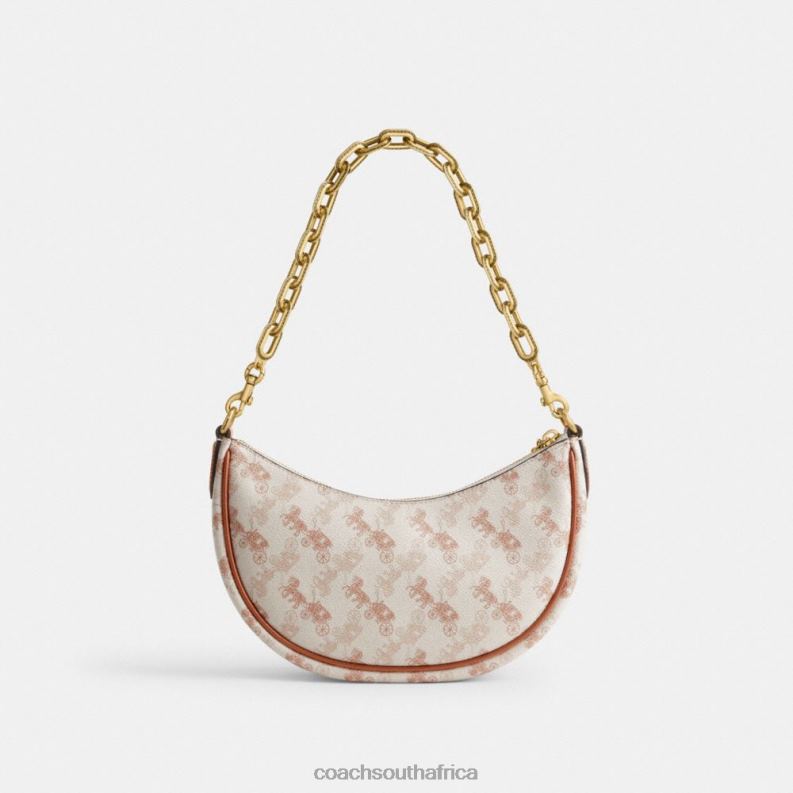 Coach Women MIRA SHOULDER BAG WITH HORSE AND CARRIAGE PRINT B4/Chalk Burnished Amber 4ZRDJ55