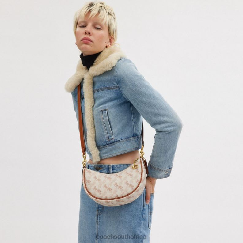 Coach Women MIRA SHOULDER BAG WITH HORSE AND CARRIAGE PRINT B4/Chalk Burnished Amber 4ZRDJ55