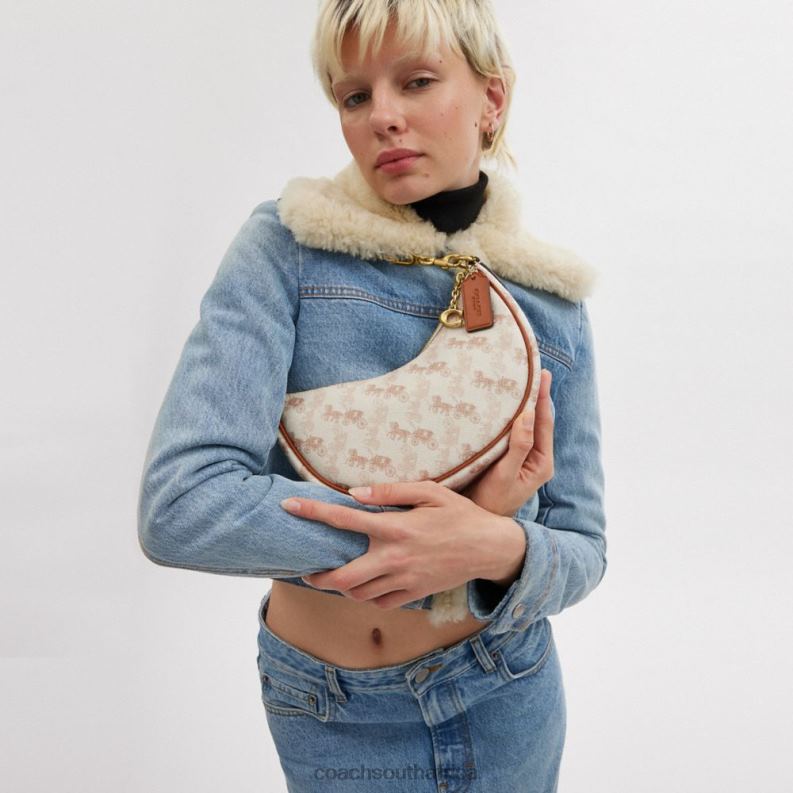 Coach Women MIRA SHOULDER BAG WITH HORSE AND CARRIAGE PRINT B4/Chalk Burnished Amber 4ZRDJ55