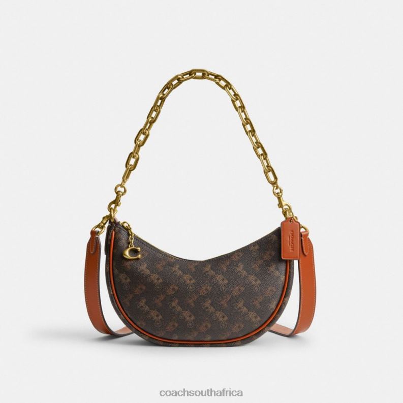Coach Women MIRA SHOULDER BAG WITH HORSE AND CARRIAGE PRINT B4/Truffle Burnished Amber 4ZRDJ53