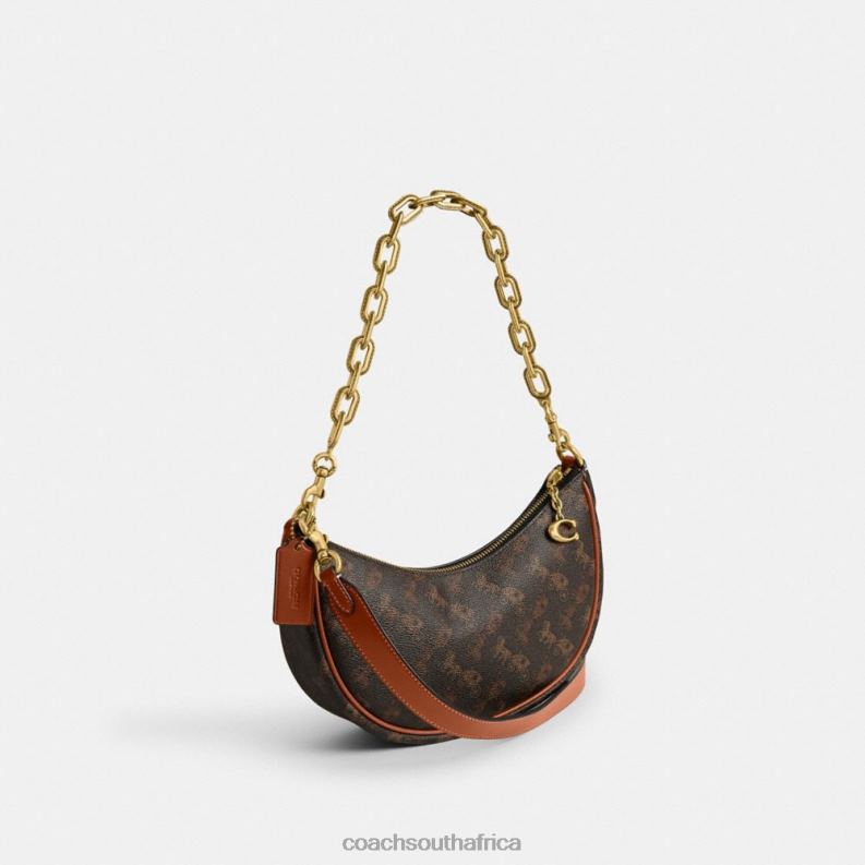 Coach Women MIRA SHOULDER BAG WITH HORSE AND CARRIAGE PRINT B4/Truffle Burnished Amber 4ZRDJ53