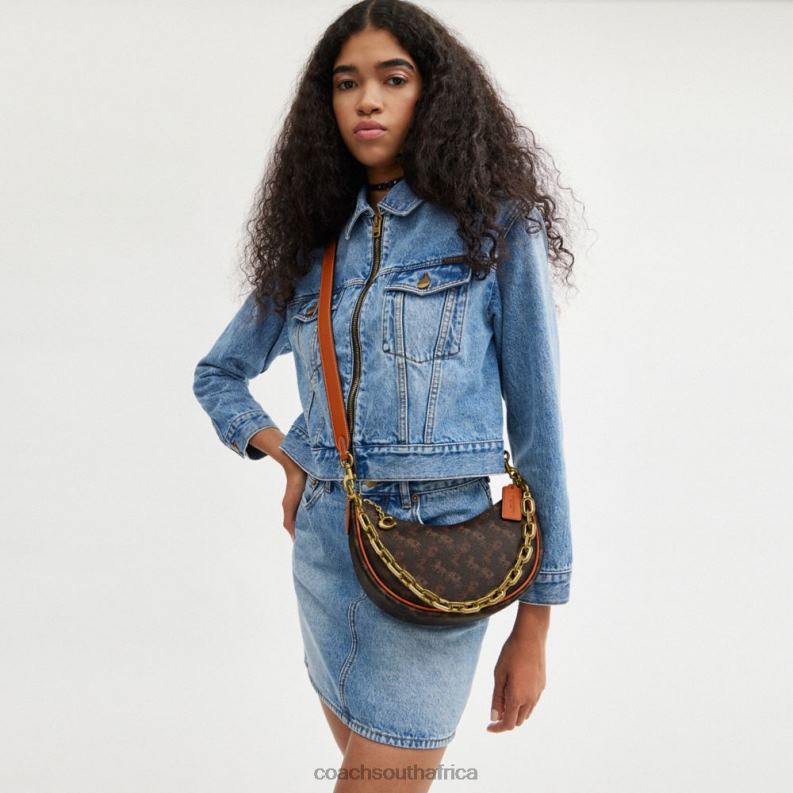 Coach Women MIRA SHOULDER BAG WITH HORSE AND CARRIAGE PRINT B4/Truffle Burnished Amber 4ZRDJ53