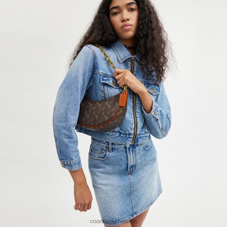 Coach Women MIRA SHOULDER BAG WITH HORSE AND CARRIAGE PRINT B4/Truffle Burnished Amber 4ZRDJ53