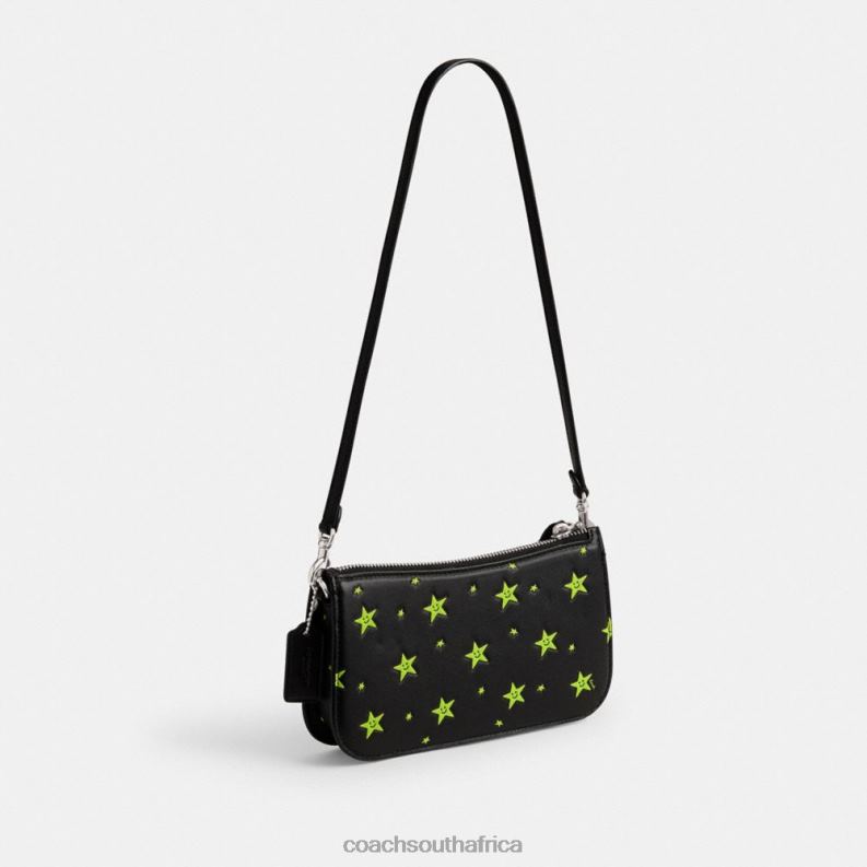 Coach Women COSMIC COACH PENN SHOULDER BAG WITH STAR PRINT LH/Black Multi 4ZRDJ71