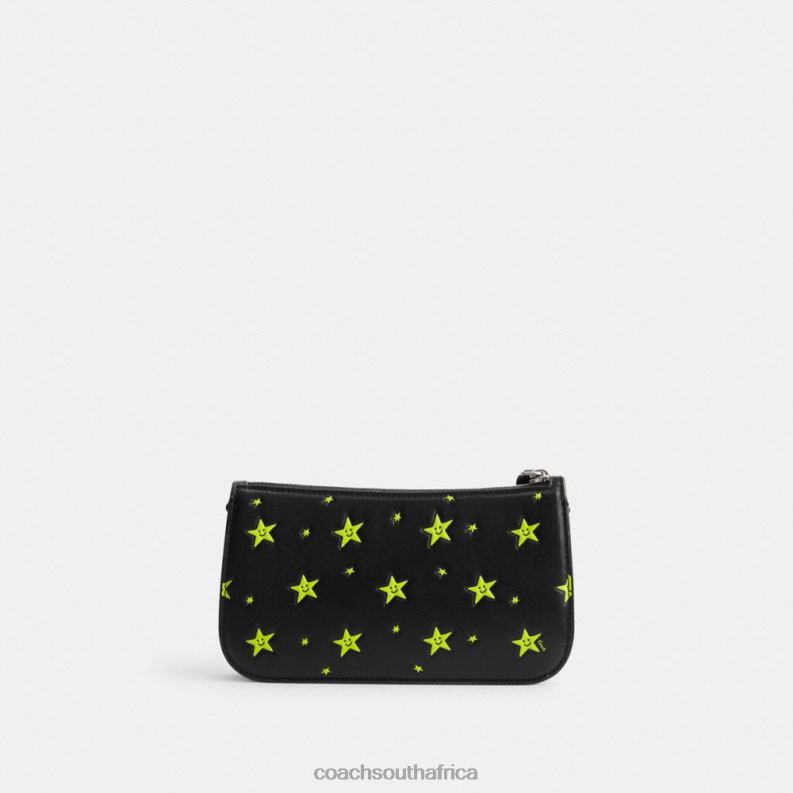 Coach Women COSMIC COACH PENN SHOULDER BAG WITH STAR PRINT LH/Black Multi 4ZRDJ71