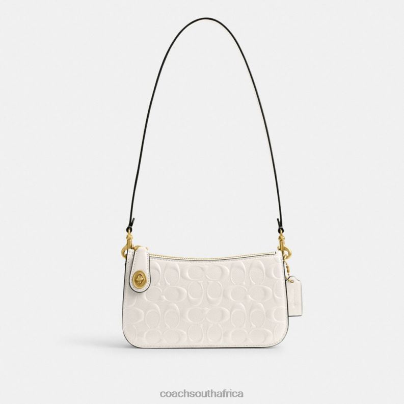 Coach Women PENN SHOULDER BAG IN SIGNATURE LEATHER B4/CHALK 4ZRDJ66