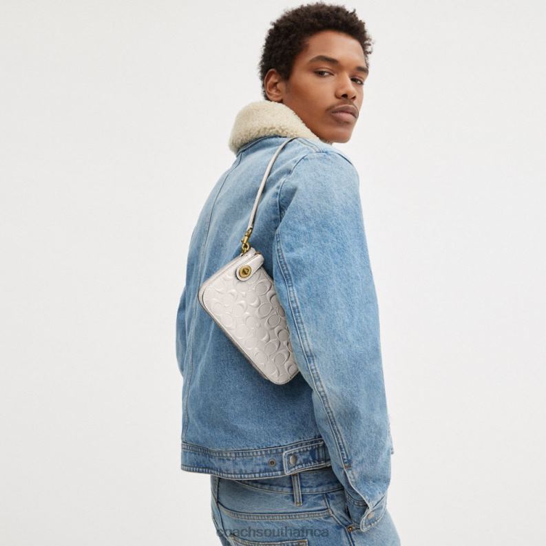 Coach Women PENN SHOULDER BAG IN SIGNATURE LEATHER B4/CHALK 4ZRDJ66