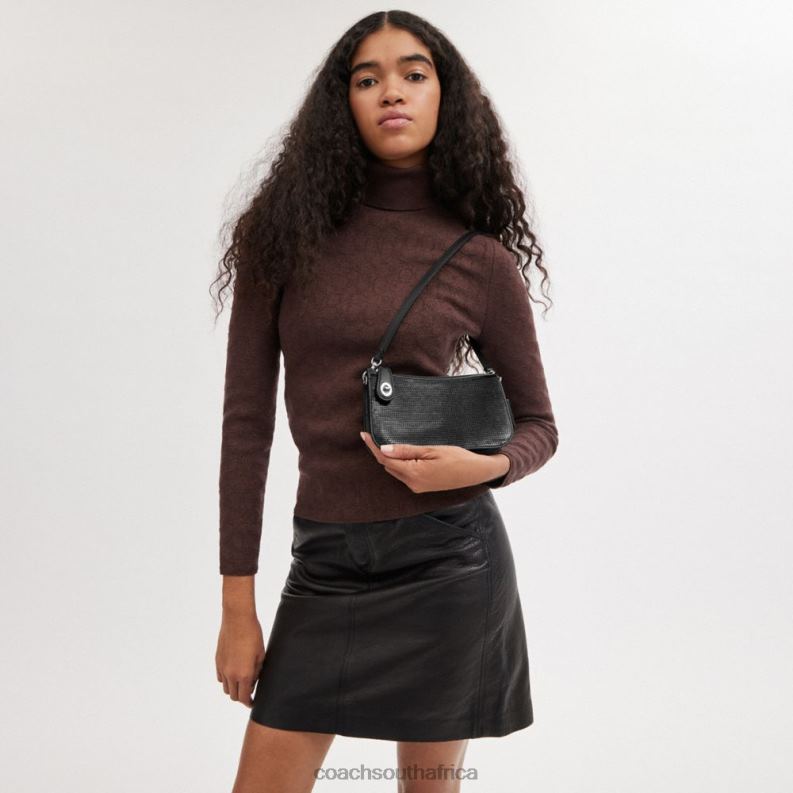 Coach Women PENN SHOULDER BAG WITH SEQUINS LH/Black 4ZRDJ70