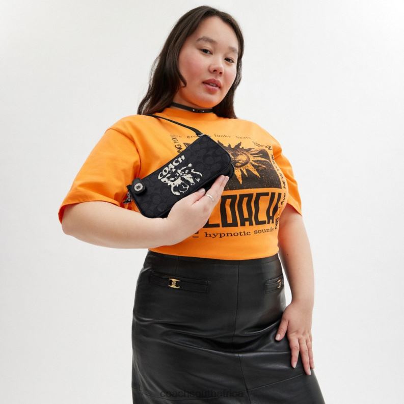 Coach Women THE LIL NAS X DROP PENN SHOULDER BAG IN SIGNATURE CANVAS LH/Lh/Kitten Lockup Black 4ZRDJ62