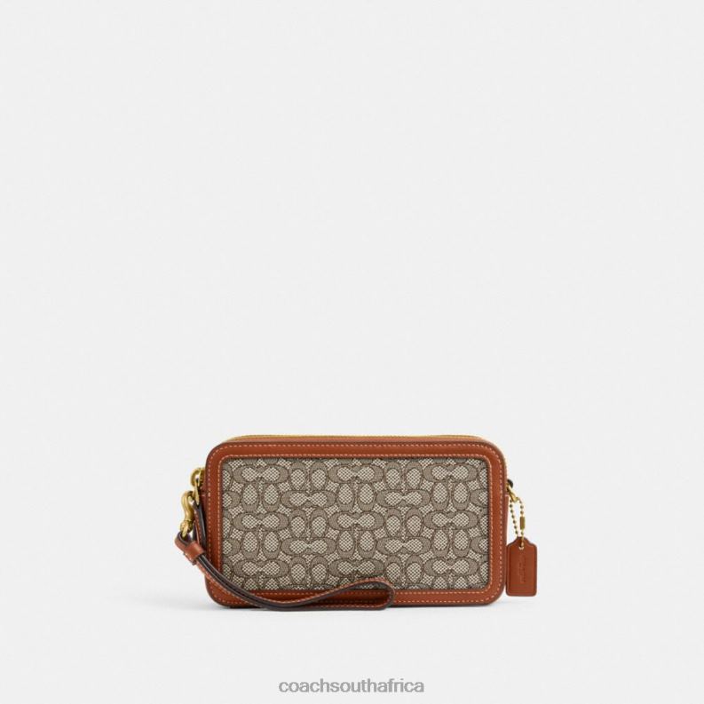 Coach Women KIRA CROSSBODY IN MICRO SIGNATURE JACQUARD B4/Cocoa Burnished Amb 4ZRDJ306