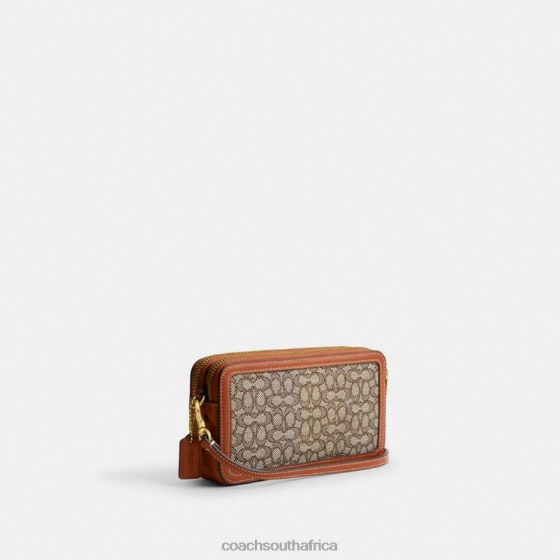 Coach Women KIRA CROSSBODY IN MICRO SIGNATURE JACQUARD B4/Cocoa Burnished Amb 4ZRDJ306