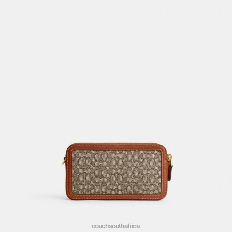 Coach Women KIRA CROSSBODY IN MICRO SIGNATURE JACQUARD B4/Cocoa Burnished Amb 4ZRDJ306
