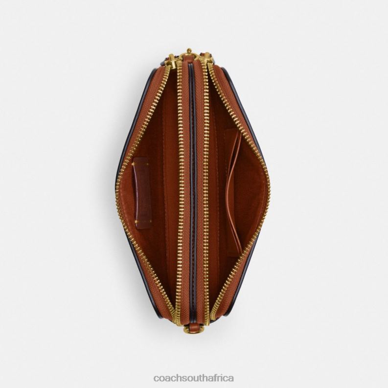 Coach Women KIRA CROSSBODY IN MICRO SIGNATURE JACQUARD B4/Cocoa Burnished Amb 4ZRDJ306