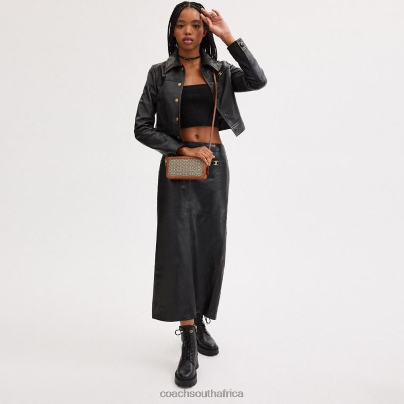 Coach Women KIRA CROSSBODY IN MICRO SIGNATURE JACQUARD B4/Cocoa Burnished Amb 4ZRDJ306